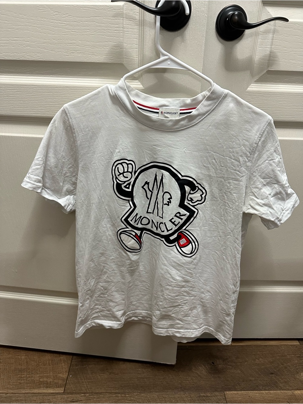 Moncler White Graphic Logo Short Sleeve Tee for Men